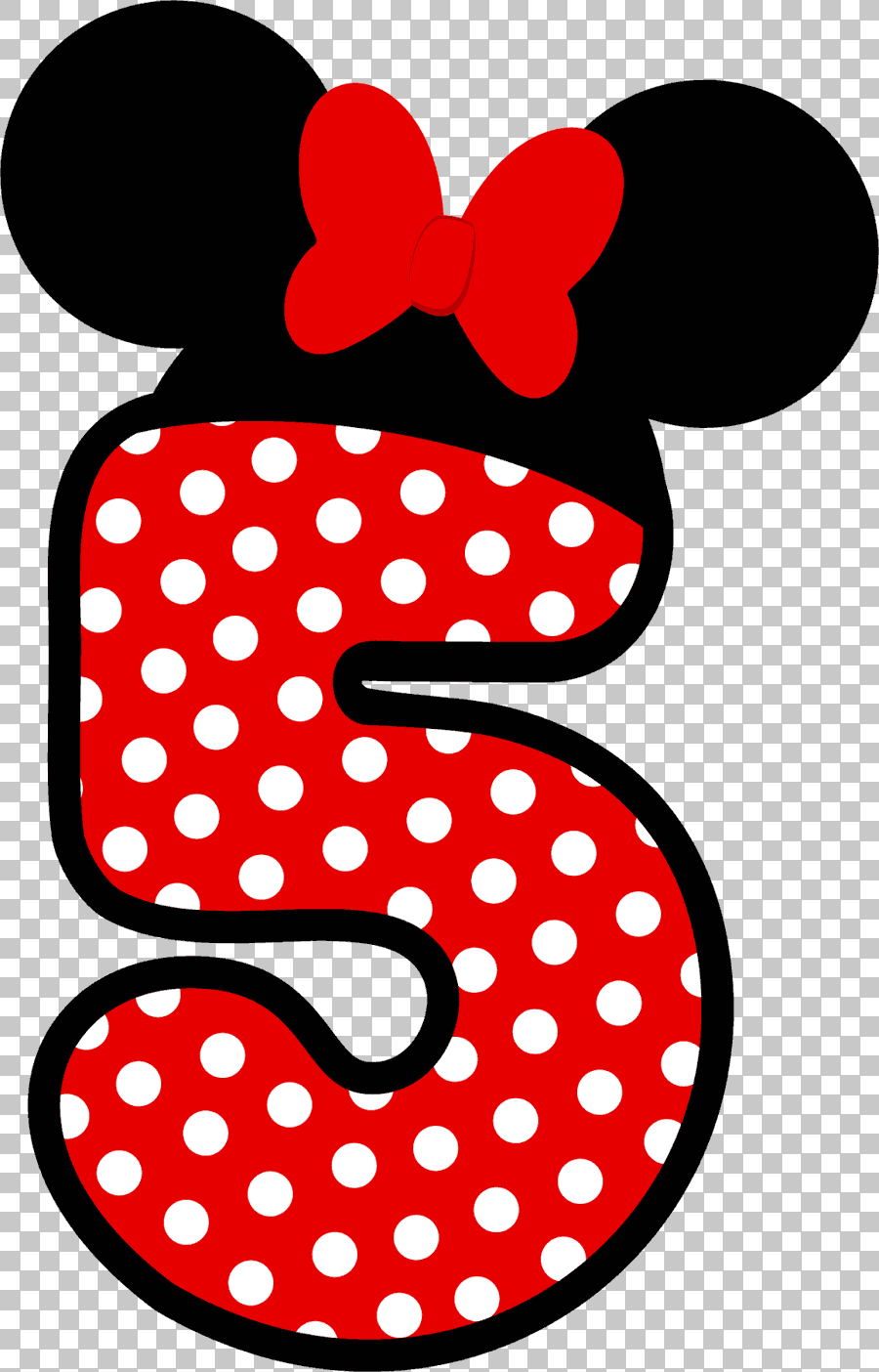 Minnie Mouse Red and White Heart