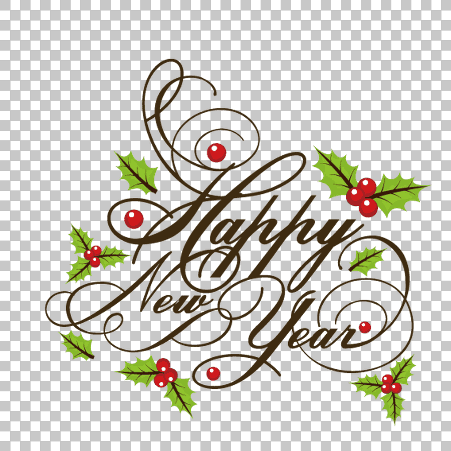 Happy New Year Decorative Patterns