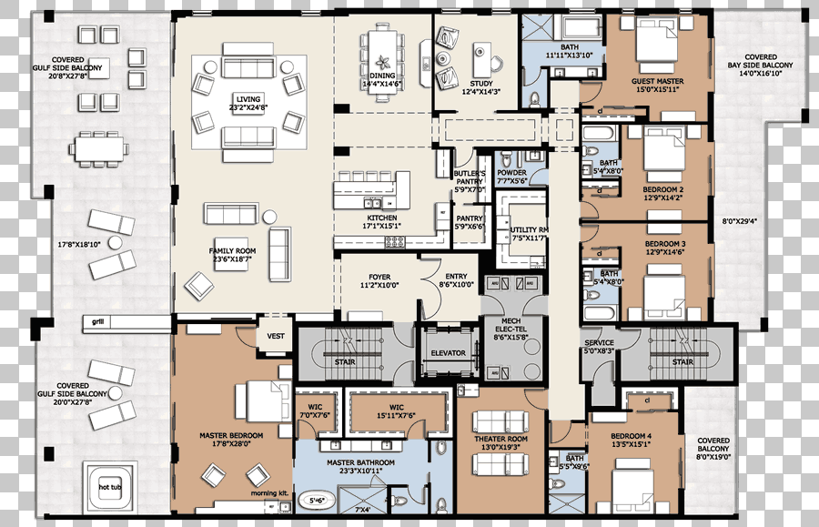 Penthouse Apartment Floor Plan