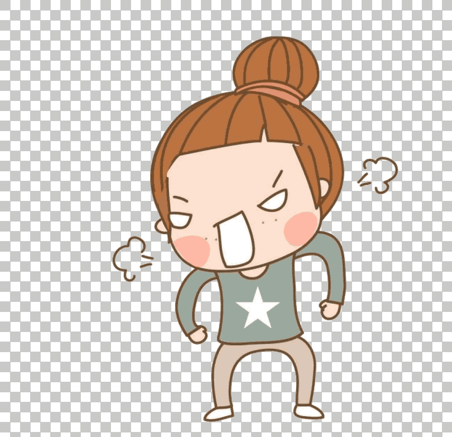 Angry Girl Cartoon Expression