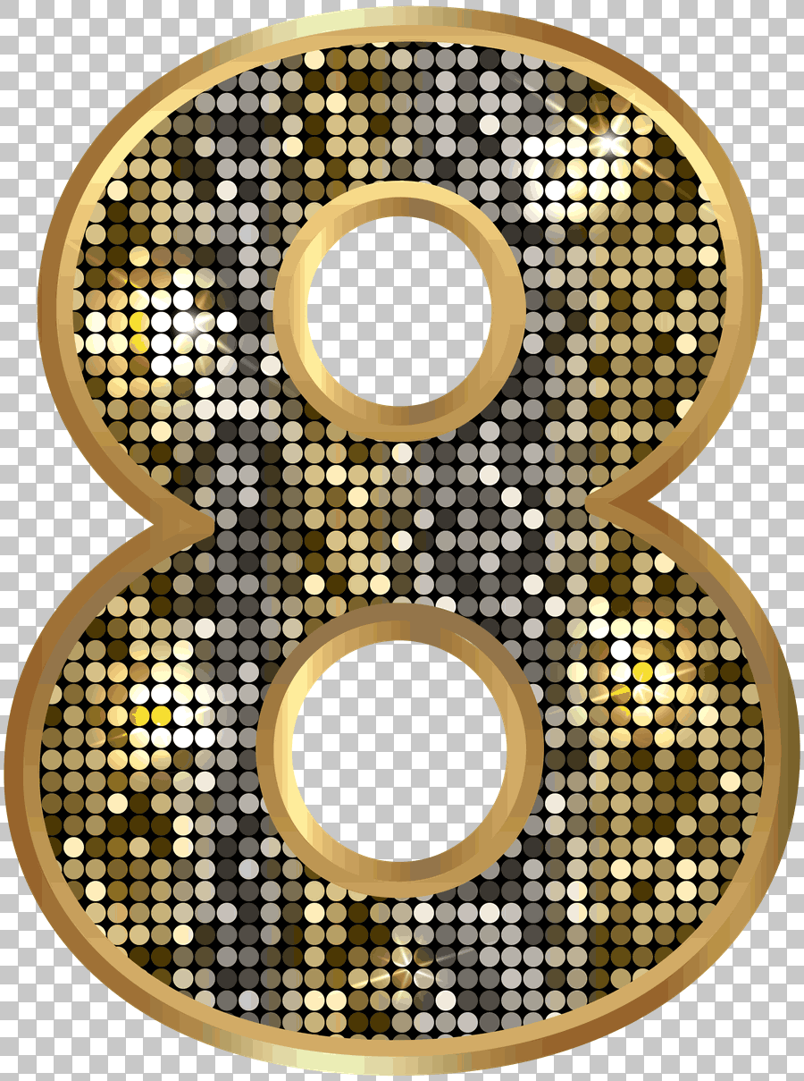 Gold Number 8 Art Nouveau