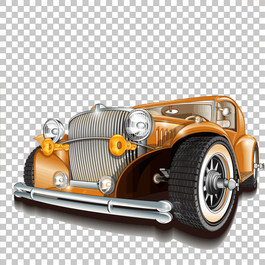 Orange Vintage Car