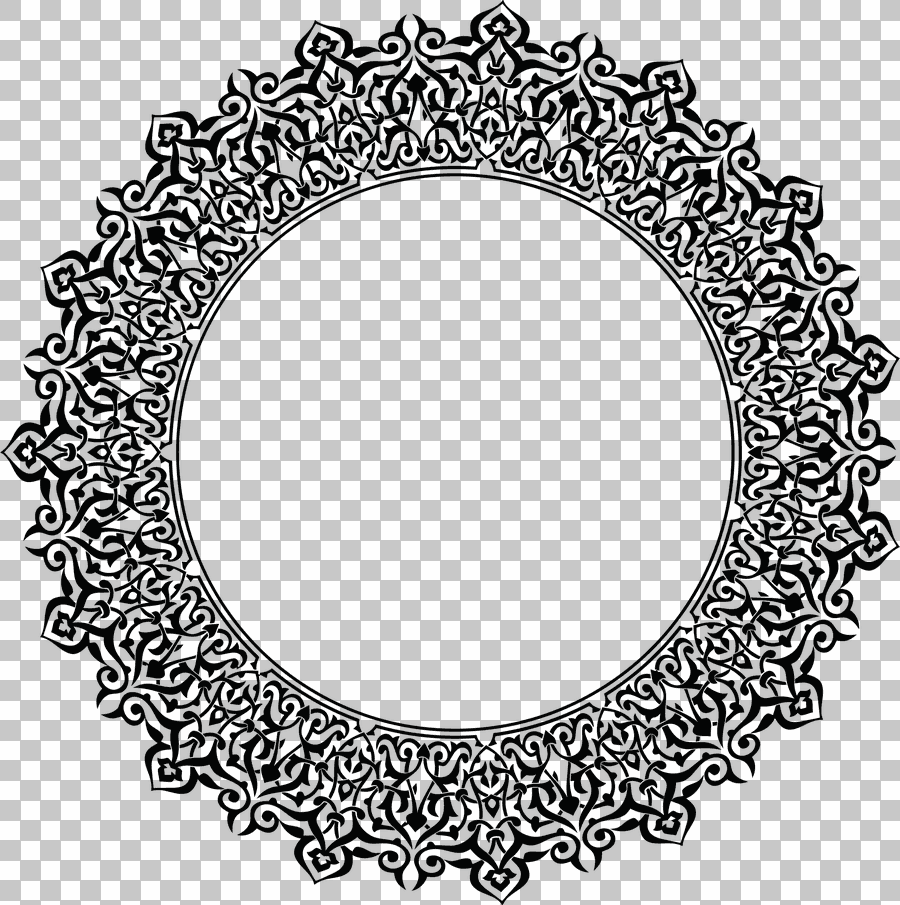 Calligraphy Ornament Circle Frame