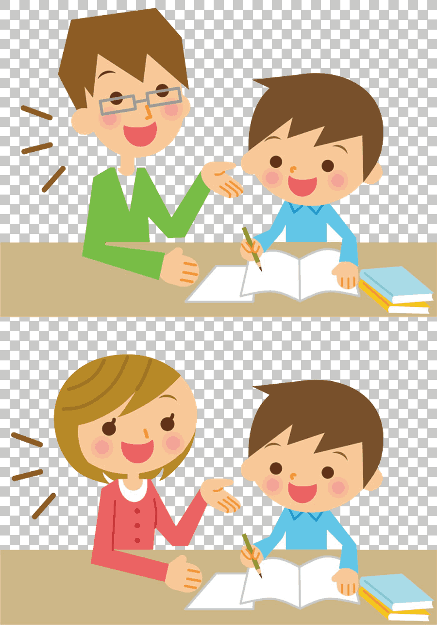 Child Tutoring Homework Illustration