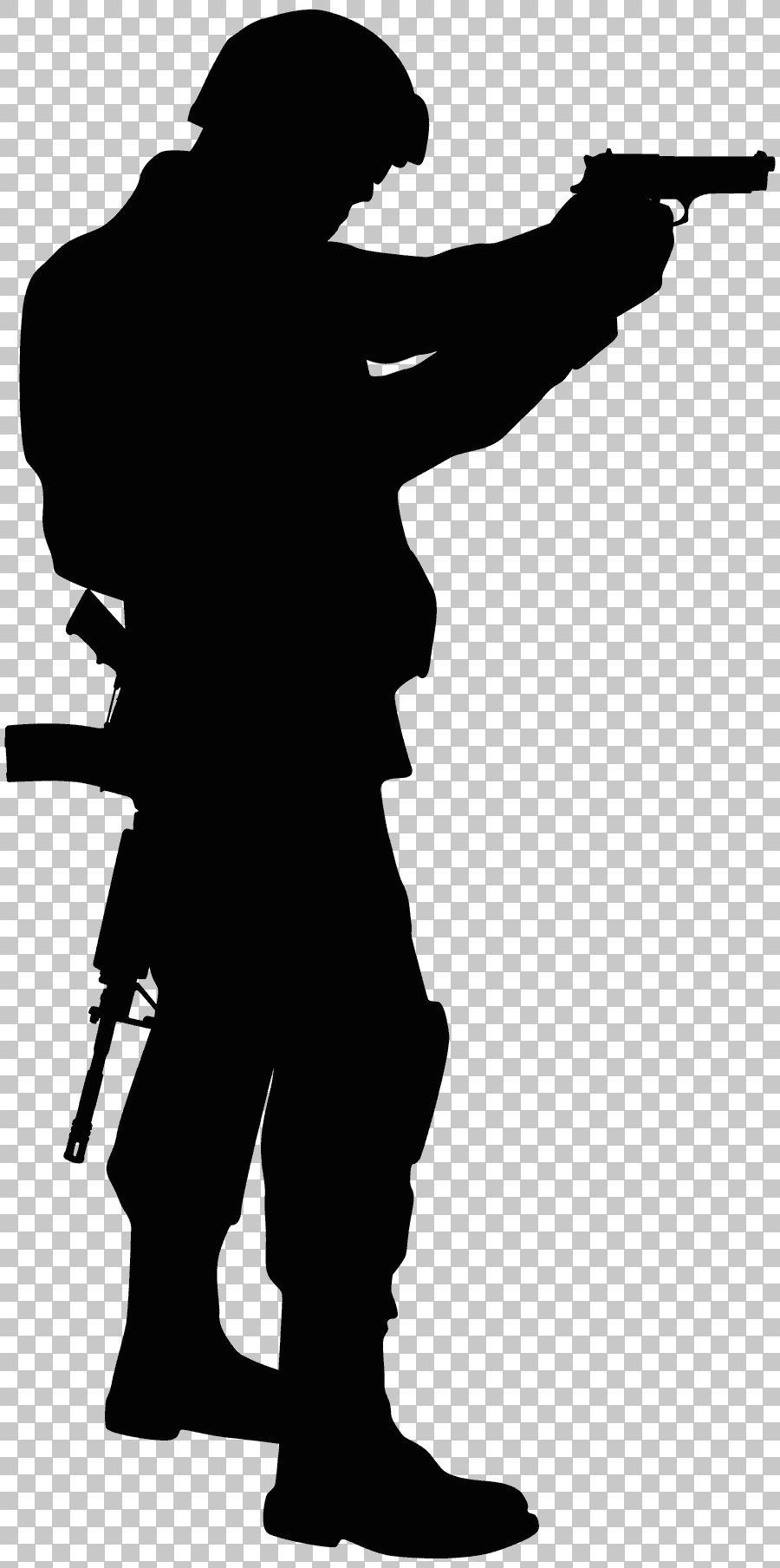 Soldier Silhouette Monochrome Salute